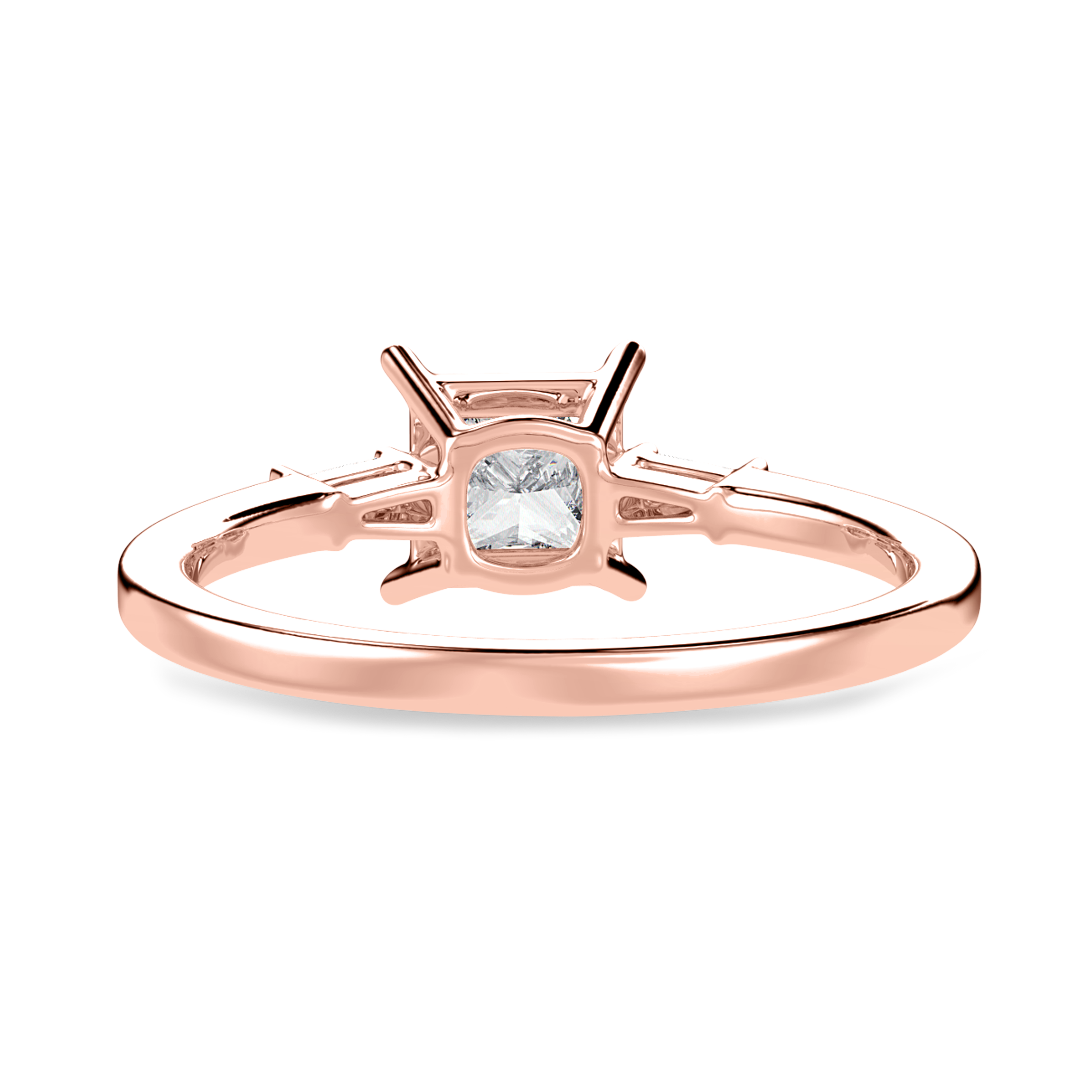 30-Pointer Princess Cut Solitaire Baguette Diamond Accents 18K Rose Gold Ring JL AU 1211R   Jewelove.US