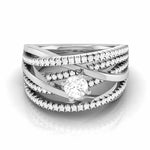 Load image into Gallery viewer, Designer Platinum Solitaire Engagement Ring for Women JL PT R-26  VVS-GH-Women-s-Band-only Jewelove.US
