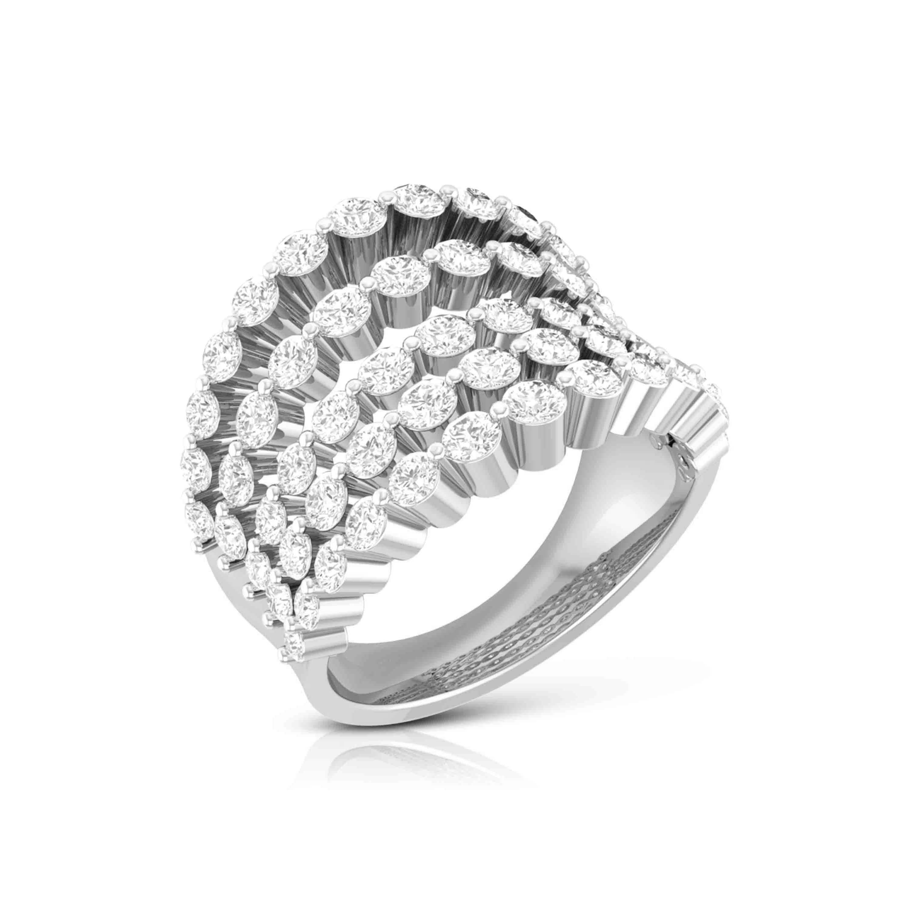 Platinum Ring with Diamonds for Women JL PT R-5   Jewelove.US