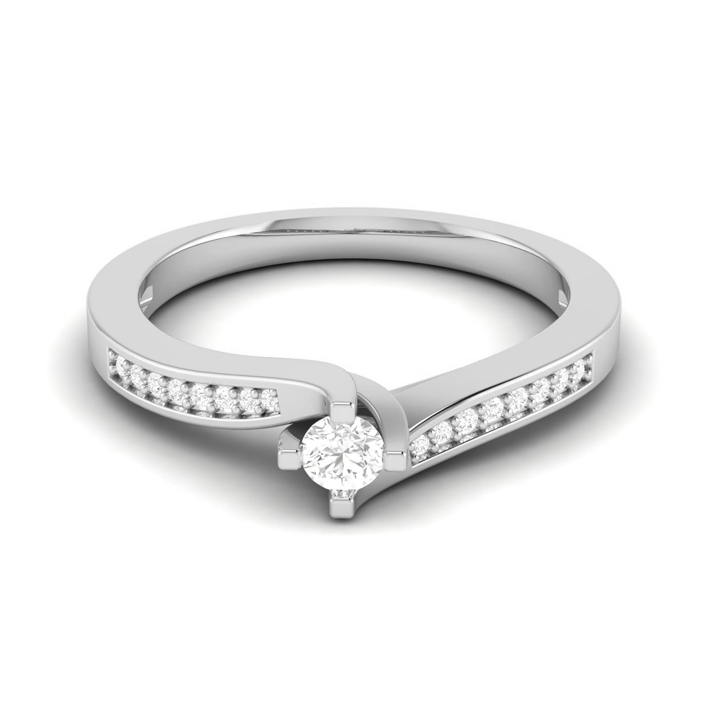 Platinum Diamond 10-Pointer Engagement Ring for Women JL PT R-61   Jewelove.US