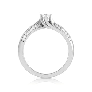 15-Pointer Platinum Diamond Shank Engagement Ring for Women JL PT R-62   Jewelove.US