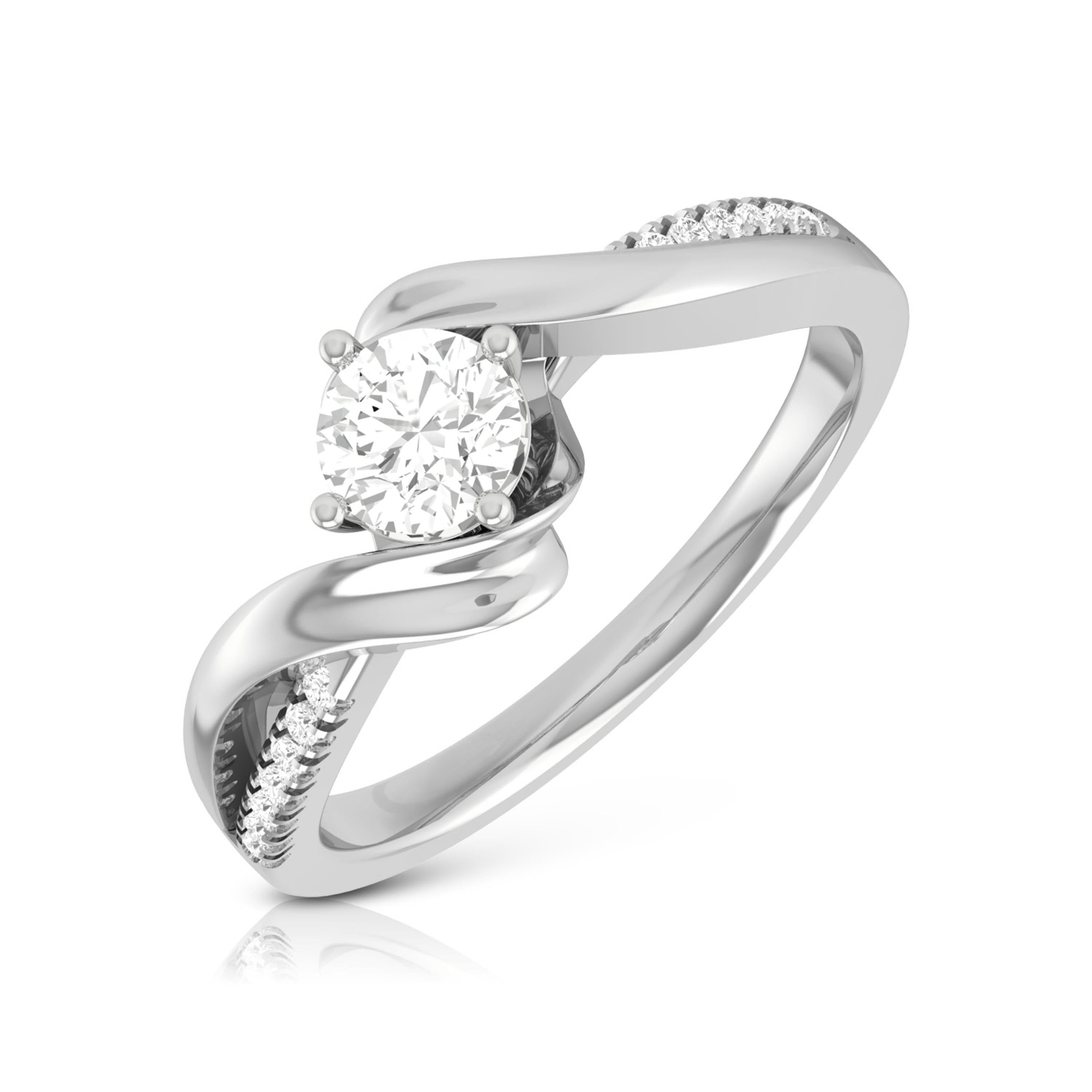 0.30cts. Solitaire Diamond Twisted Shank Platinum Diamond Engagement Ring for Women JL PT R-64   Jewelove.US