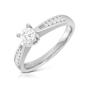 20-Pointer Diamond Platinum Shank Engagement Ring JL PT R-74   Jewelove.US