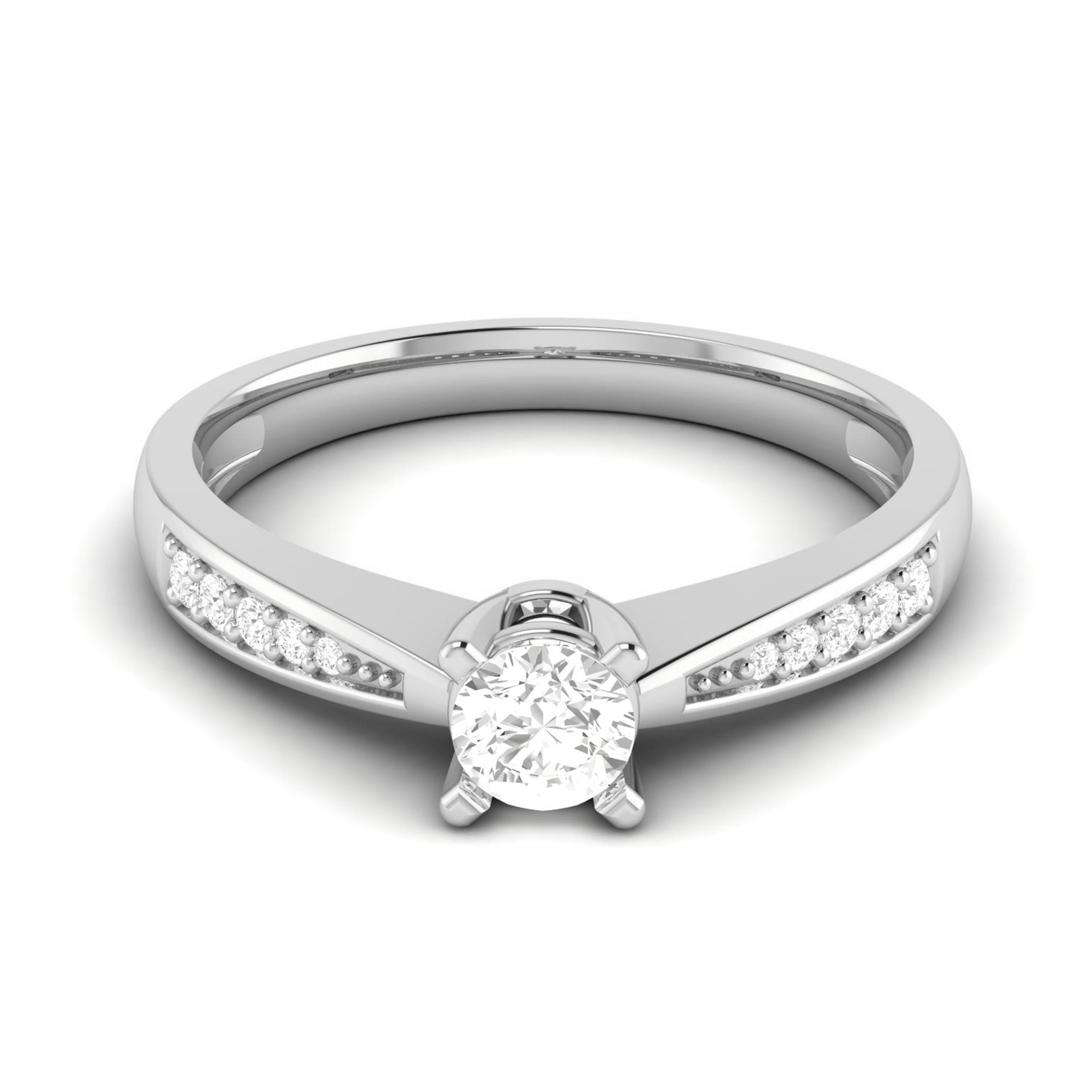 20-Pointer Diamond Platinum Shank Engagement Ring JL PT R-74   Jewelove.US