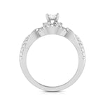 Load image into Gallery viewer, 0.30cts Solitaire Halo Diamond Twisted Shank Platinum Engagement Ring JL PT R-76 - A   Jewelove.US
