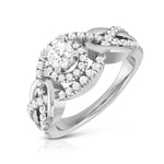 Load image into Gallery viewer, 0.30cts Solitaire Halo Diamond Twisted Shank Platinum Engagement Ring JL PT R-76 - A   Jewelove.US
