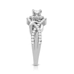 Load image into Gallery viewer, 0.30cts Solitaire Halo Diamond Twisted Shank Platinum Engagement Ring JL PT R-76 - A   Jewelove.US
