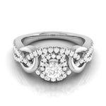 Load image into Gallery viewer, 0.30cts Solitaire Halo Diamond Twisted Shank Platinum Engagement Ring JL PT R-76 - A   Jewelove.US
