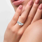 Load image into Gallery viewer, 0.30cts Solitaire Halo Diamond Twisted Shank Platinum Engagement Ring JL PT R-76 - A   Jewelove.US
