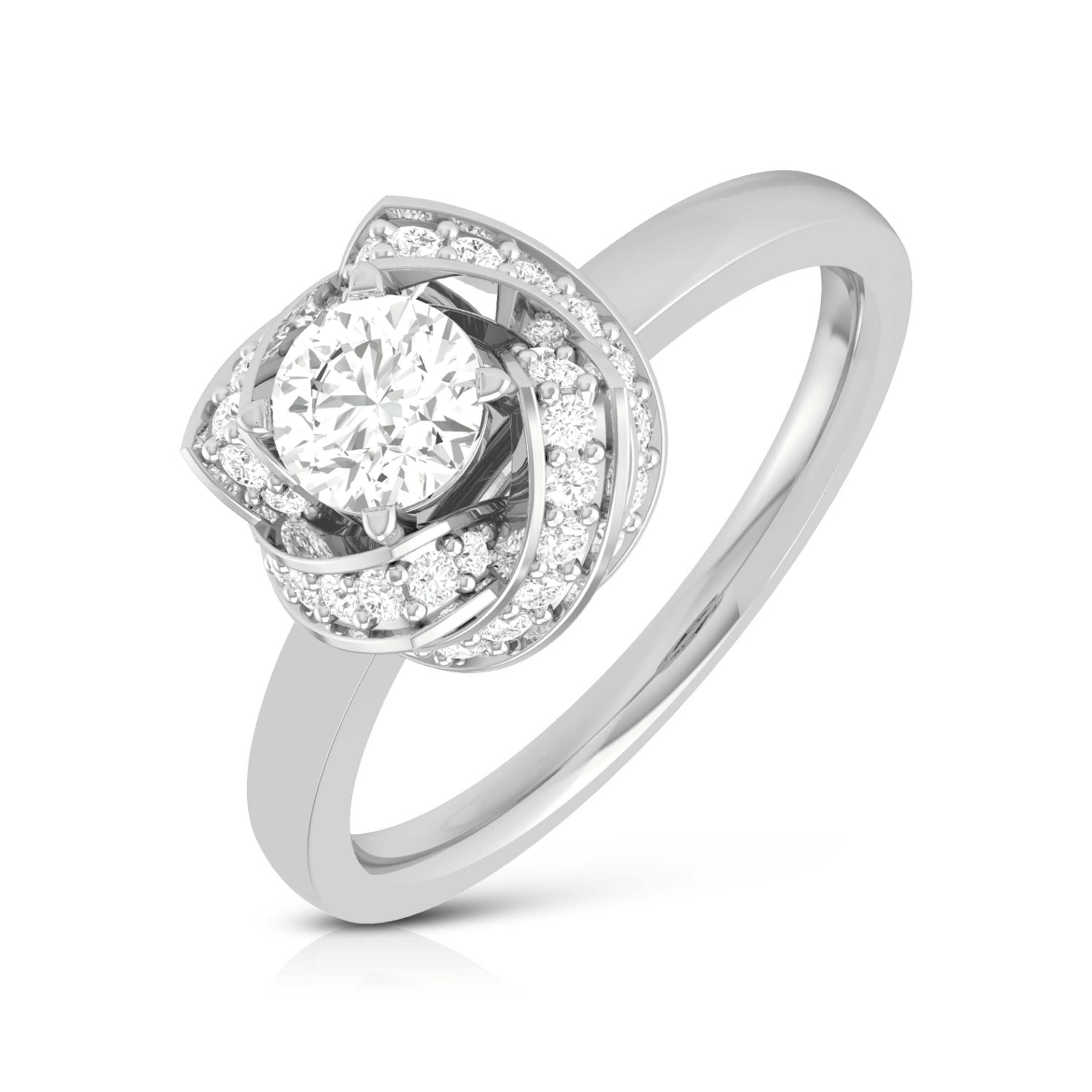 0.50cts. Solitaire Platinum Diamond Engagement Ring for Women JL PT R