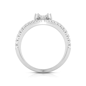 Platinum Pear Marquise Ring with Diamonds for Women JL PT DM 0037   Jewelove