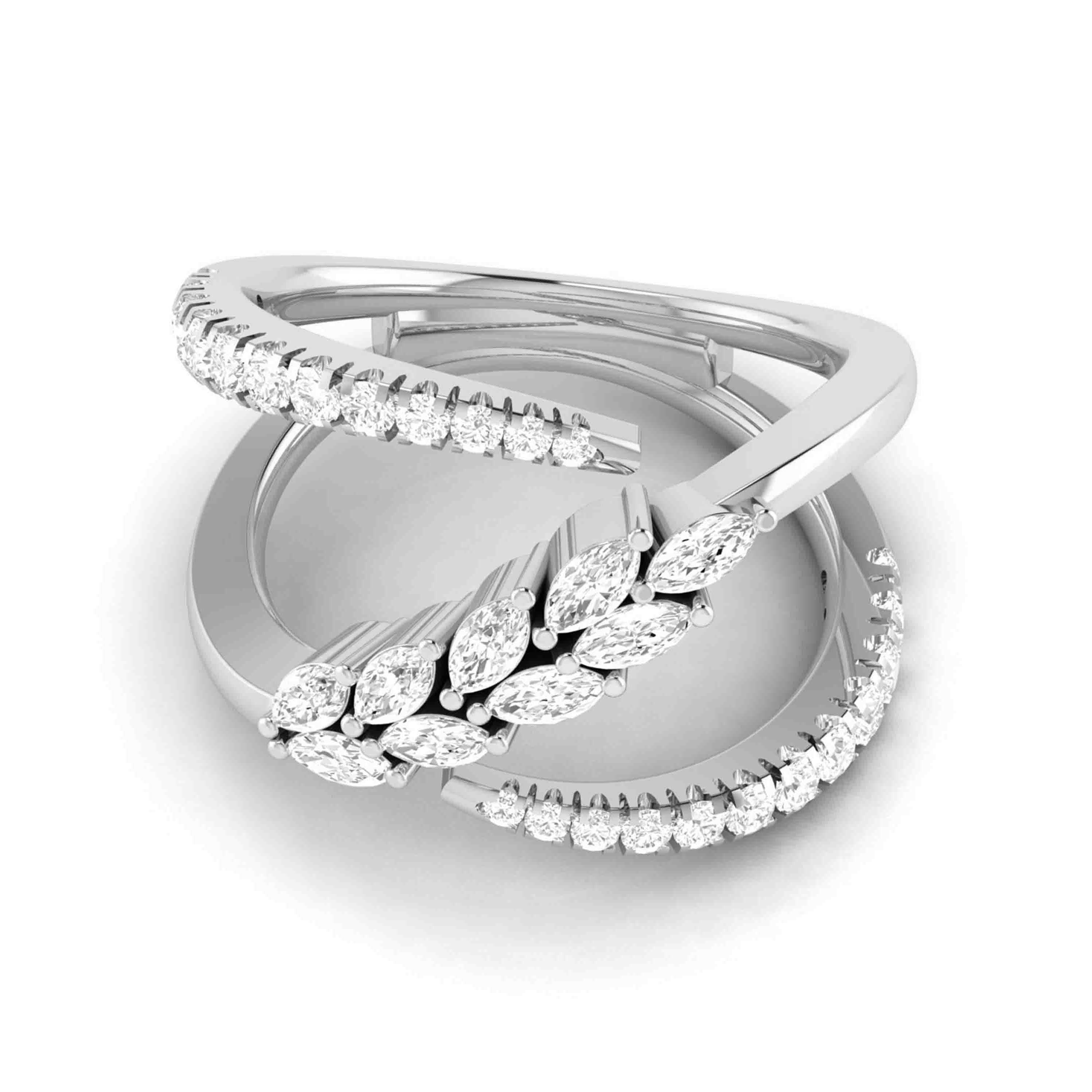 Platinum Pear Marquise Ring with Diamonds for Women JL PT DM 0038  VS-GH Jewelove