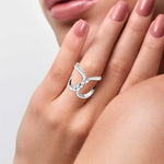 Load image into Gallery viewer, Platinum Pear Marquise Ring with Diamonds for Women JL PT DM 0044   Jewelove
