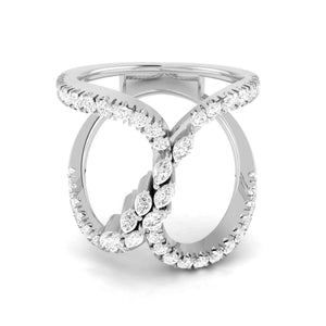 Platinum Pear Marquise Ring with Diamonds for Women JL PT DM 0044   Jewelove