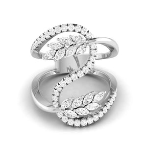 Platinum Pear Marquise Ring with Diamonds for Women JL PT DM 0048   Jewelove