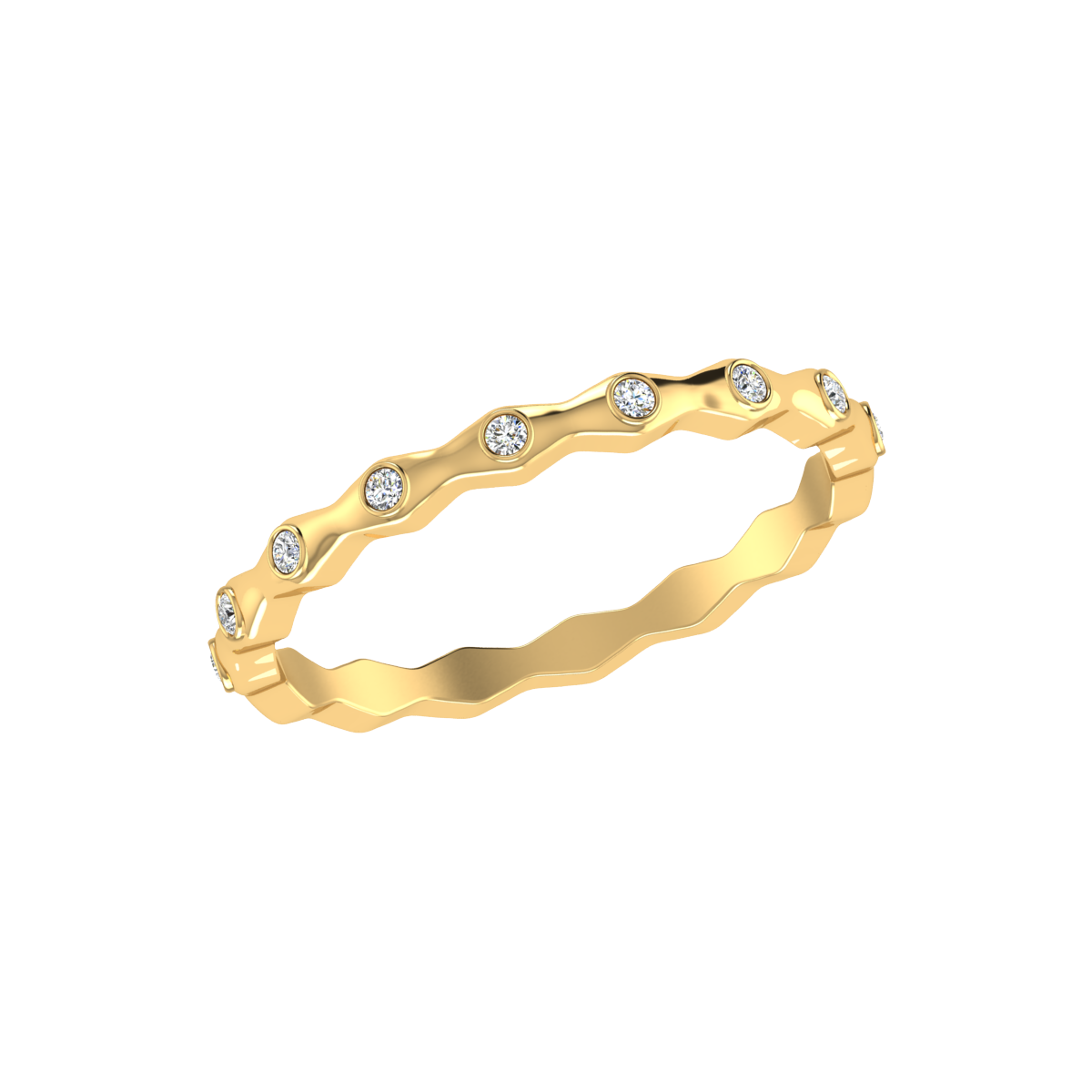 Yellow Gold Diamond Wedding Ring for Women JL AU RD RN 9284Y