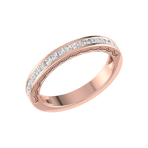 Half Eternity Rose Gold Princess Cut Diamond Ring JL AU RD RN 6764R   Jewelove.US