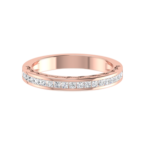 Half Eternity Rose Gold Princess Cut Diamond Ring JL AU RD RN 6764R   Jewelove.US