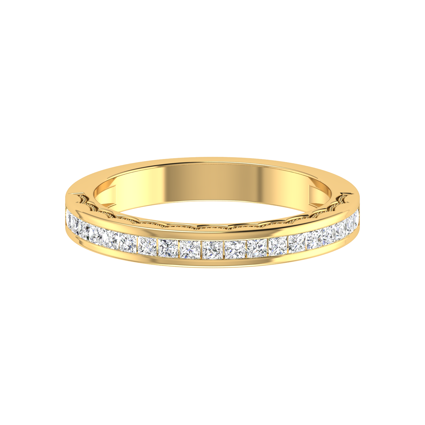 Half Eternity Yellow Gold Princess Cut Diamond Ring JL AU RD RN 6764Y   Jewelove.US