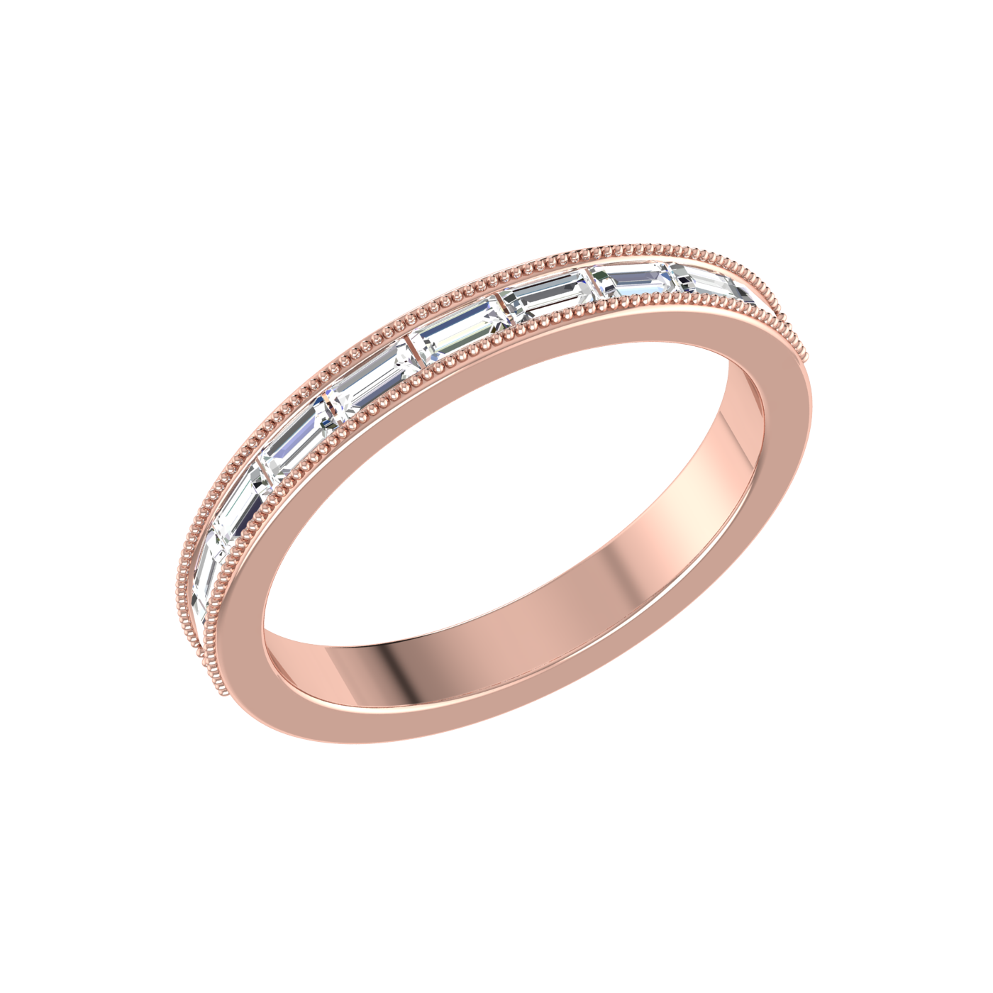 Half Eternity Rose Gold Baguette Diamond Ring JL AU RD RN 6852R   Jewelove.US