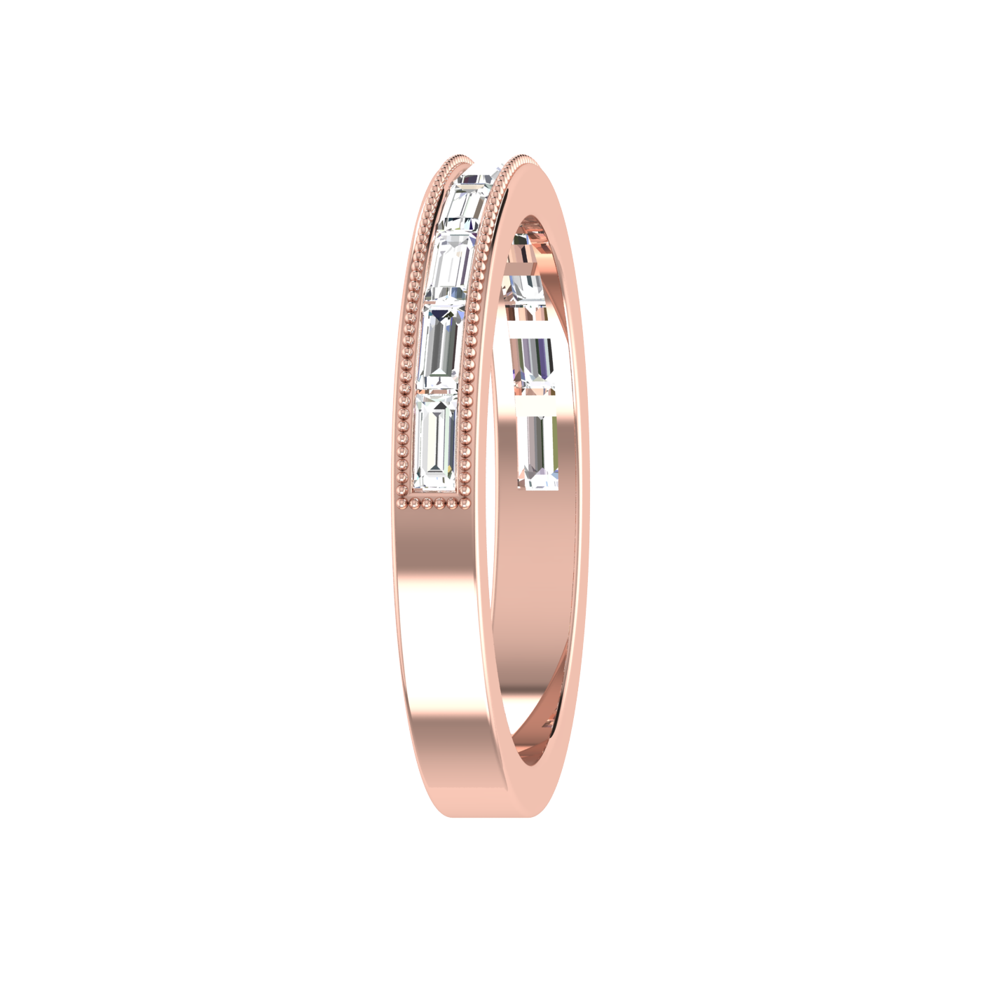 Half Eternity Rose Gold Baguette Diamond Ring JL AU RD RN 6852R   Jewelove.US