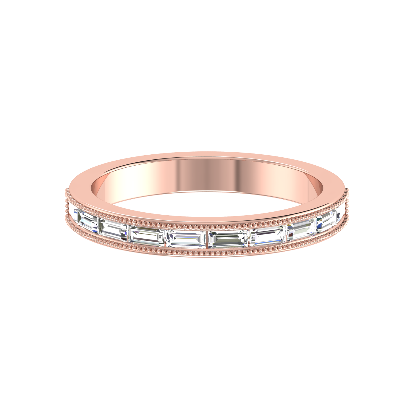 Half Eternity Rose Gold Baguette Diamond Ring JL AU RD RN 6852R   Jewelove.US