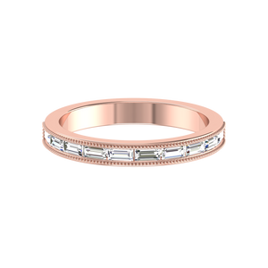 Half Eternity Rose Gold Baguette Diamond Ring JL AU RD RN 6852R   Jewelove.US