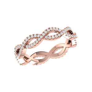 Twisted Rose Gold Diamond Wedding Ring JL AU RD RN 9280R   Jewelove.US