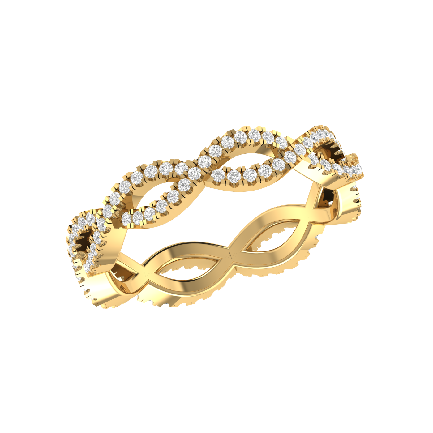 Twisted Yellow Gold Diamond Wedding Ring JL AU RD RN 9280Y   Jewelove.US