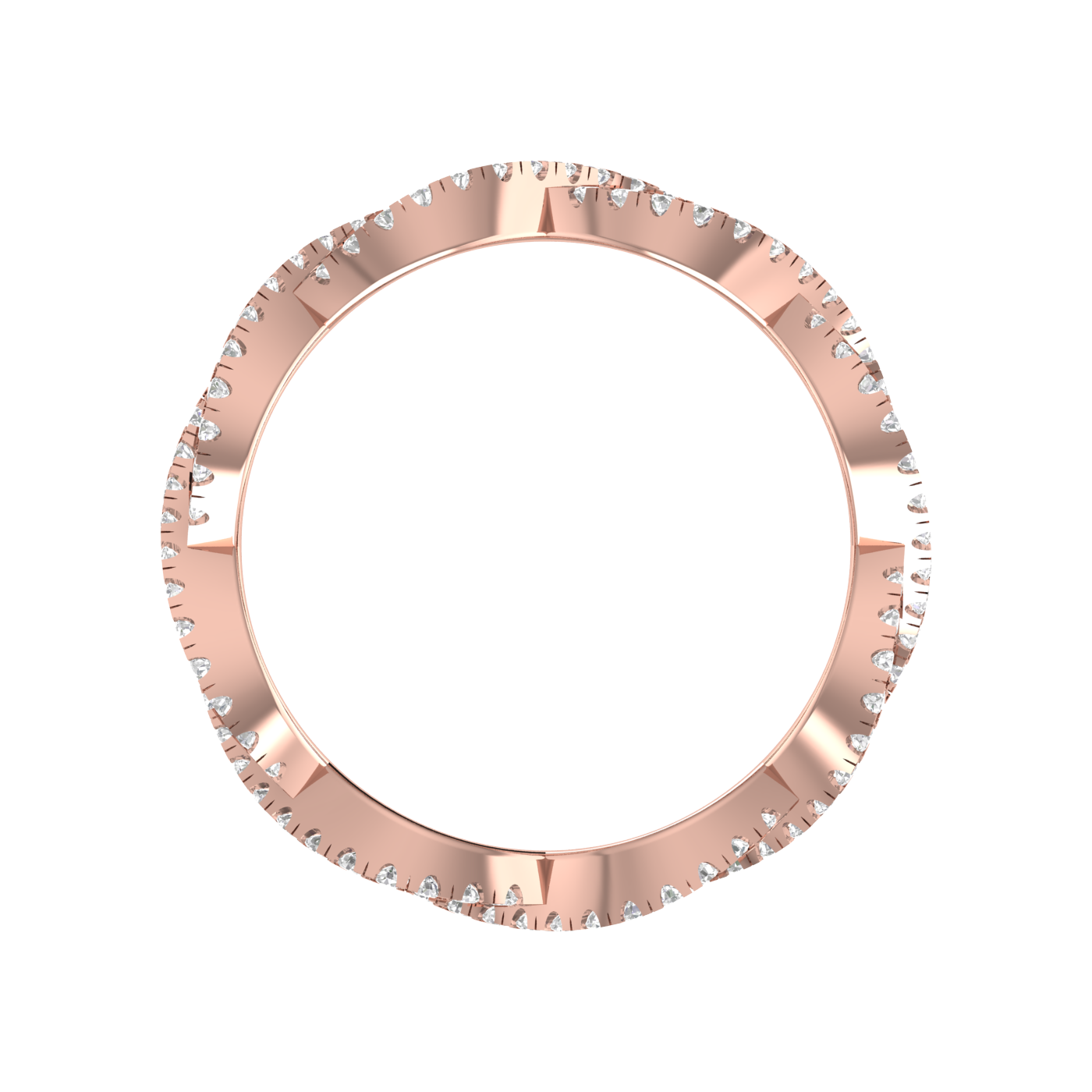 Twisted Rose Gold Diamond Wedding Ring JL AU RD RN 9280R   Jewelove.US