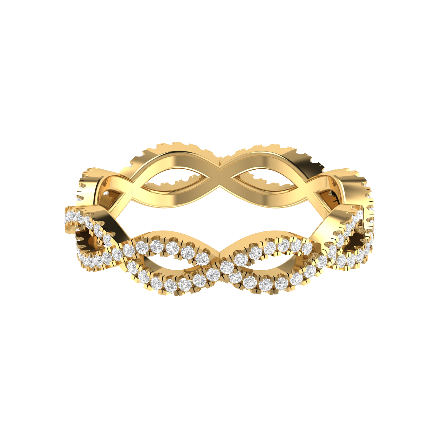 Twisted Yellow Gold Diamond Wedding Ring JL AU RD RN 9280Y   Jewelove.US