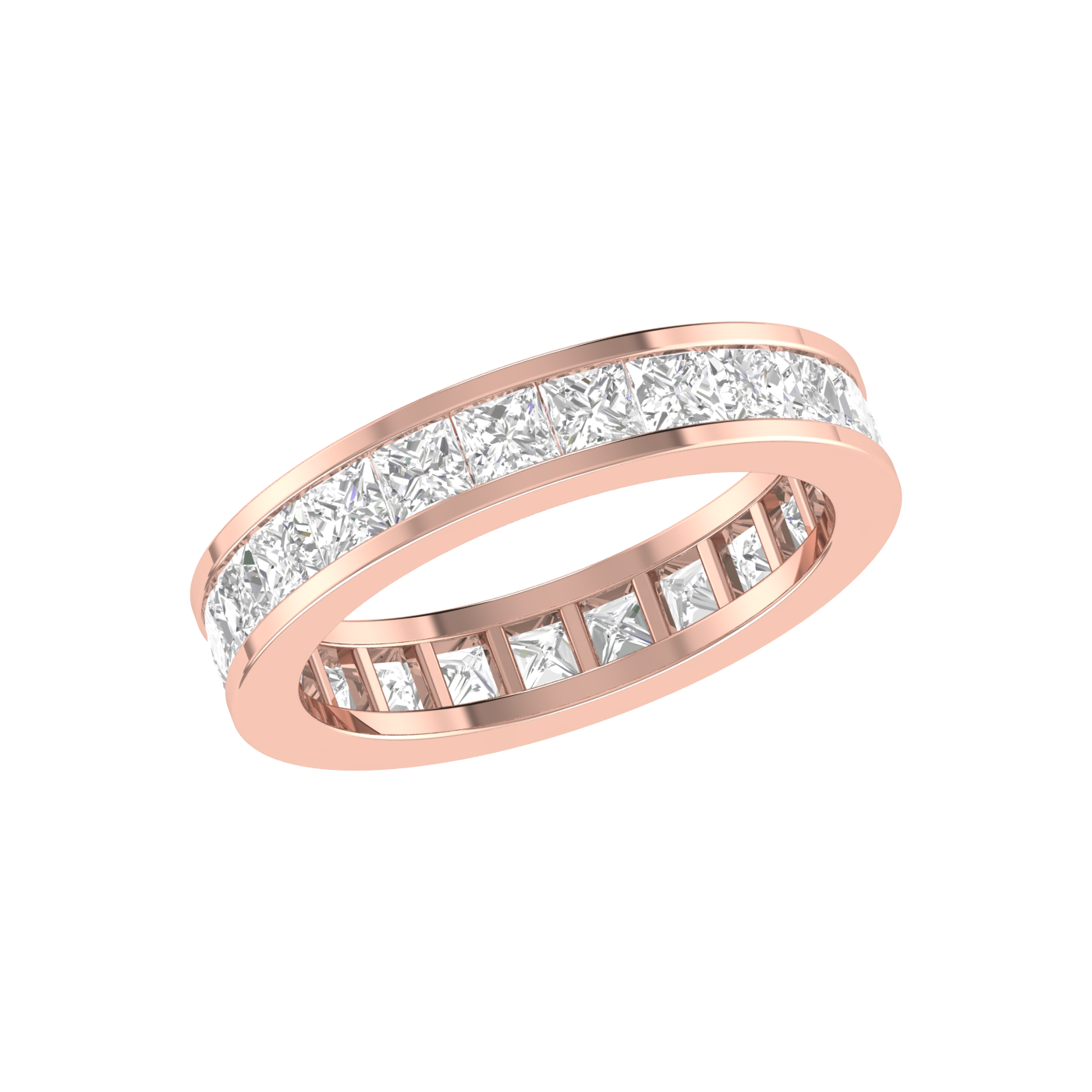 15 Pointer Eternity Rose Gold Princess Cut Diamond Engagement Ring JL AU RD RN 9293R   Jewelove.US