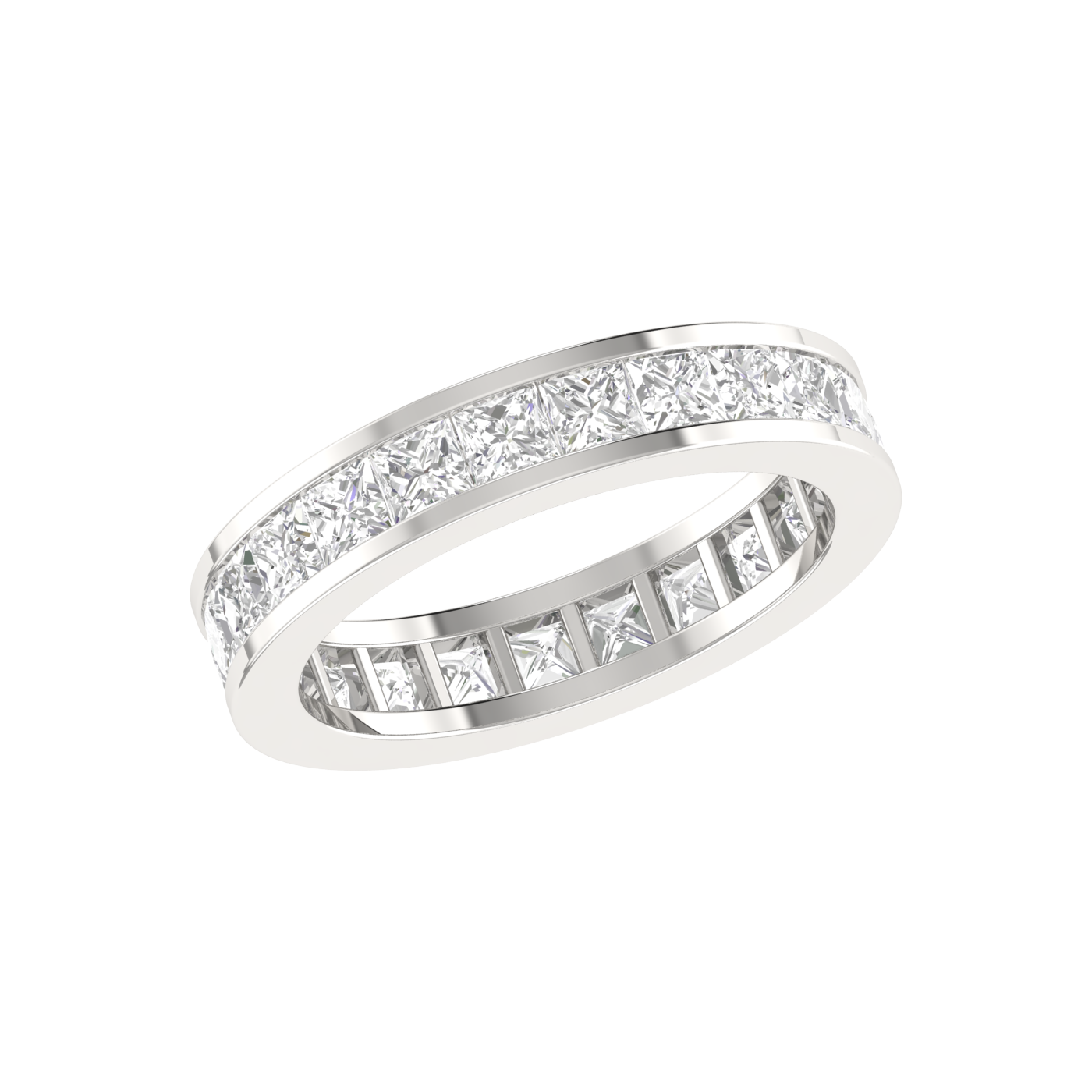 15 Pointer Eternity Princess Cut Diamond Platinum Wedding Ring for Women JL PT RD RN 9293   Jewelove