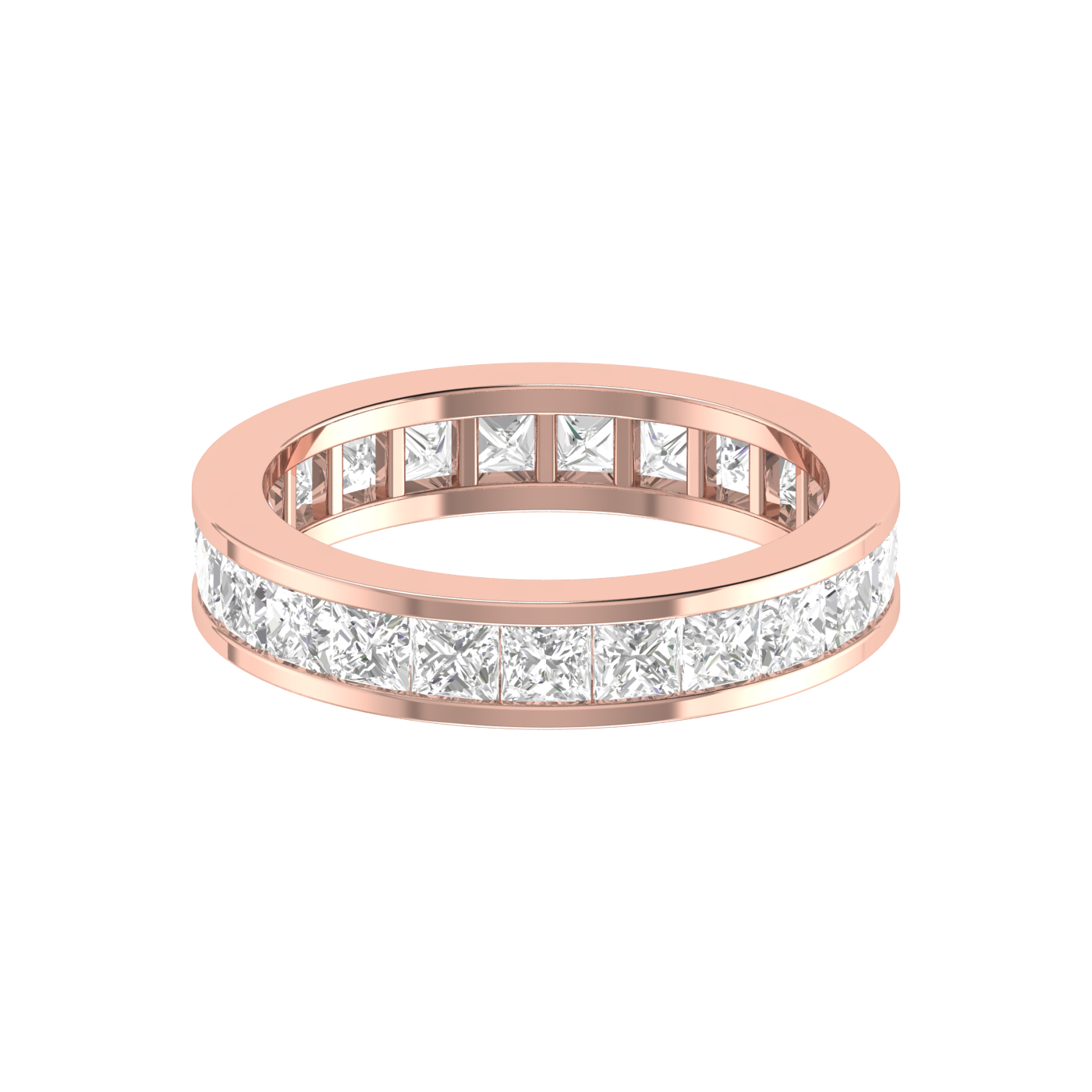 15 Pointer Eternity Rose Gold Princess Cut Diamond Engagement Ring JL AU RD RN 9293R   Jewelove.US