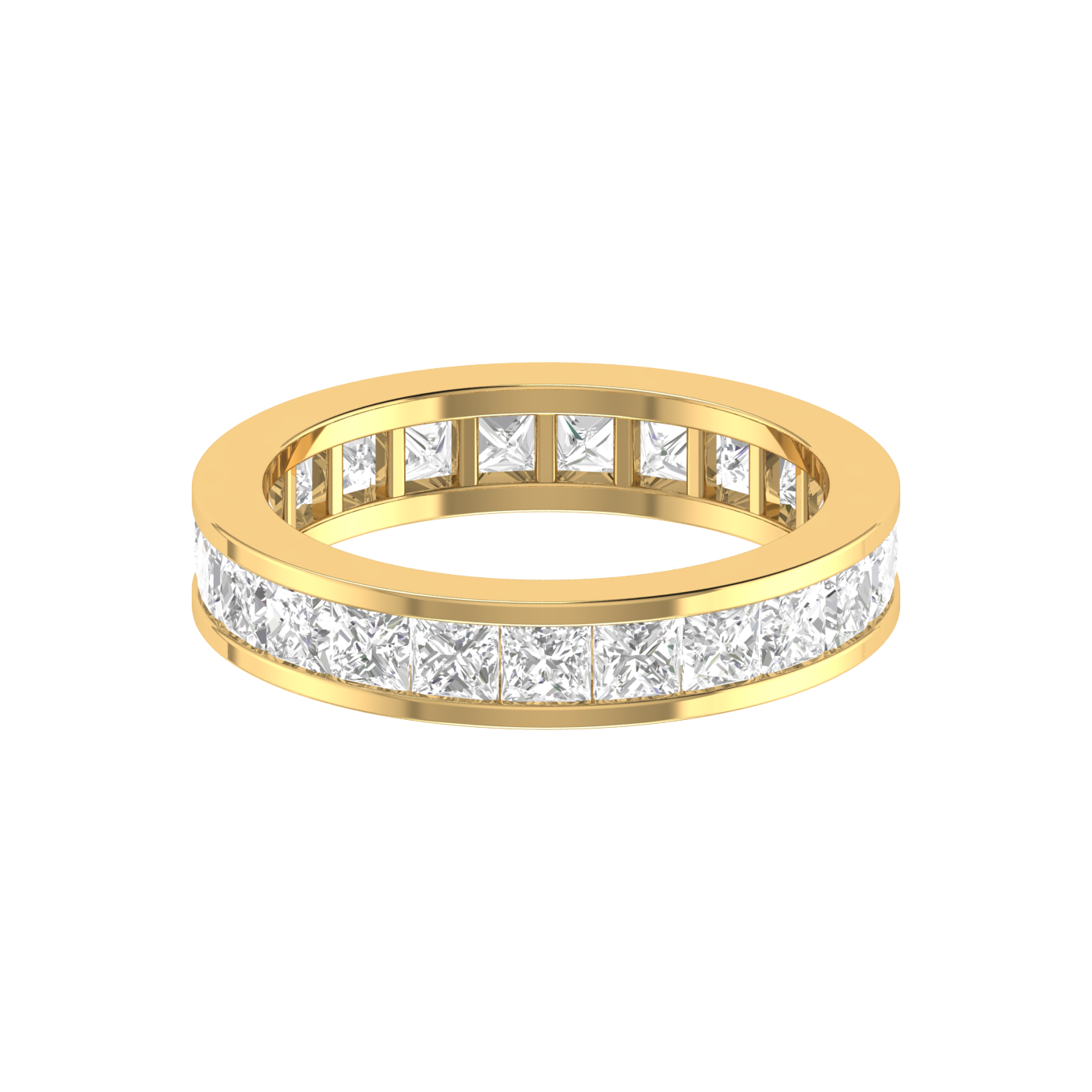 15 Pointer Eternity Yellow Gold Princess Cut Diamond Engagement Ring JL AU RD RN 9293Y   Jewelove.US