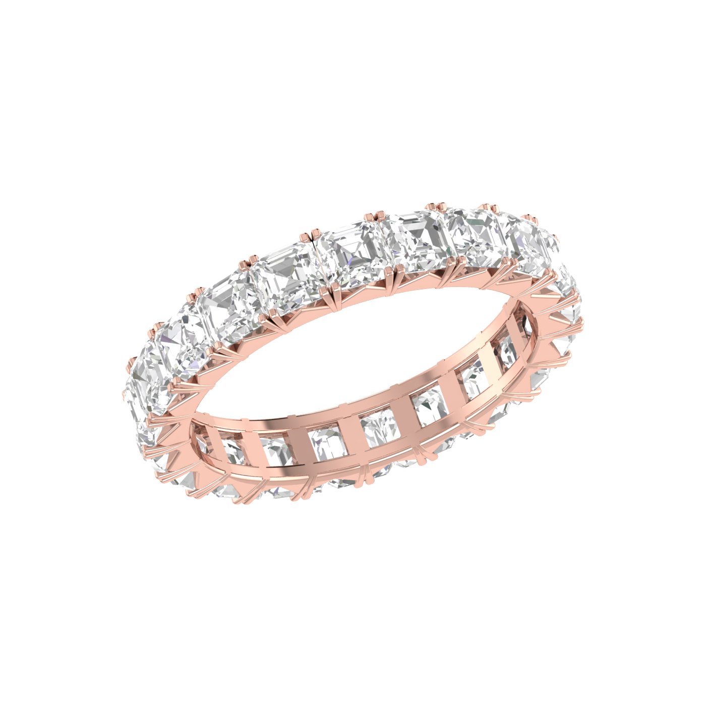 15 Pointer Eternity Rose Gold Princess Cut Diamond Engagement Ring JL AU RD RN 9294R   Jewelove.US