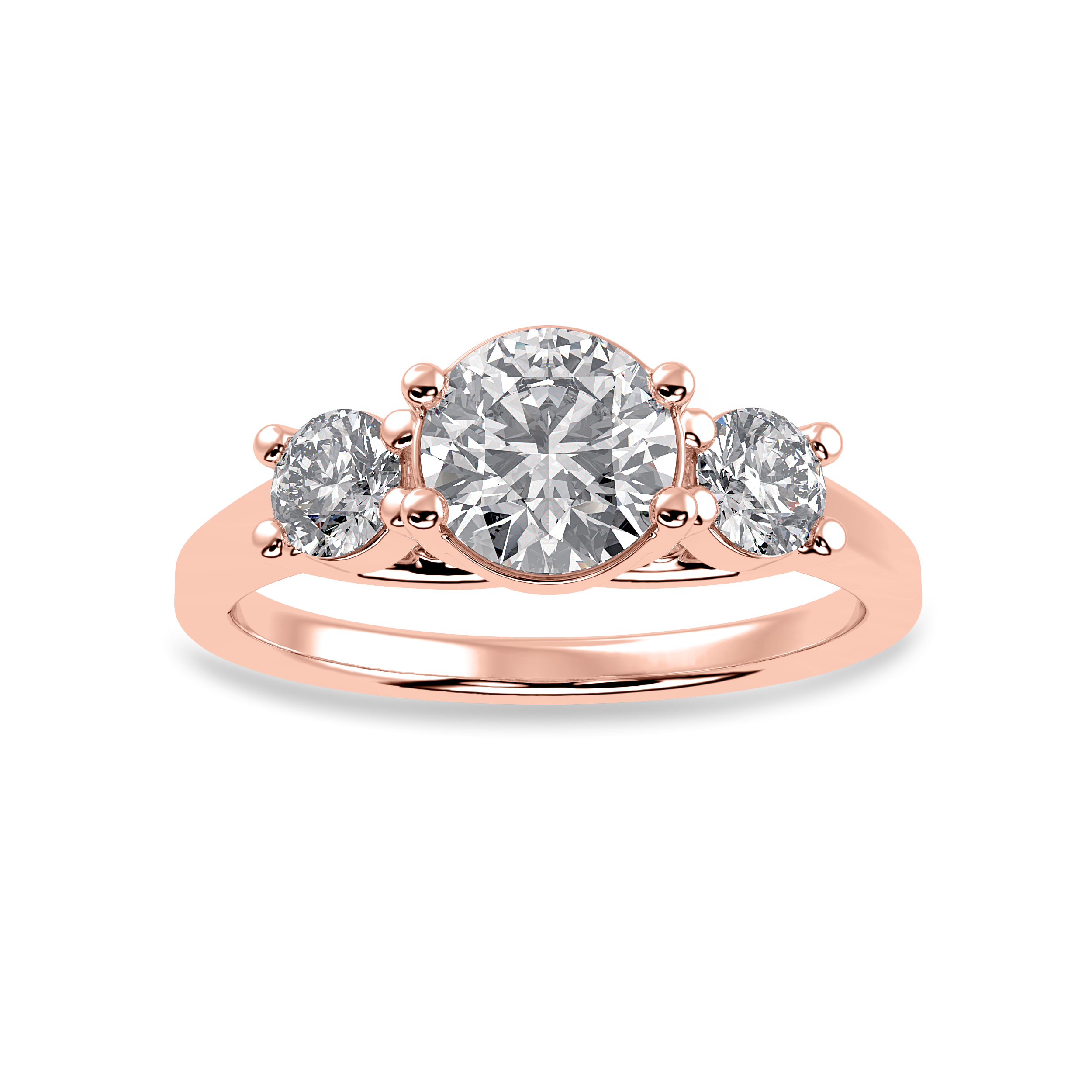 50-Pointer Solitaire Diamond Accents 18K Rose Gold Ring JL AU 1229R-A   Jewelove.US