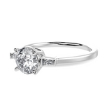 Load image into Gallery viewer, 0.50cts Solitaire with Baguette Diamond Accents Platinum Ring JL PT 1209-A   Jewelove.US
