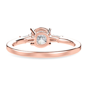 0.50cts. Solitaire Baguette Diamond Accents 18K Rose Gold Ring JL AU 1209R-A   Jewelove.US