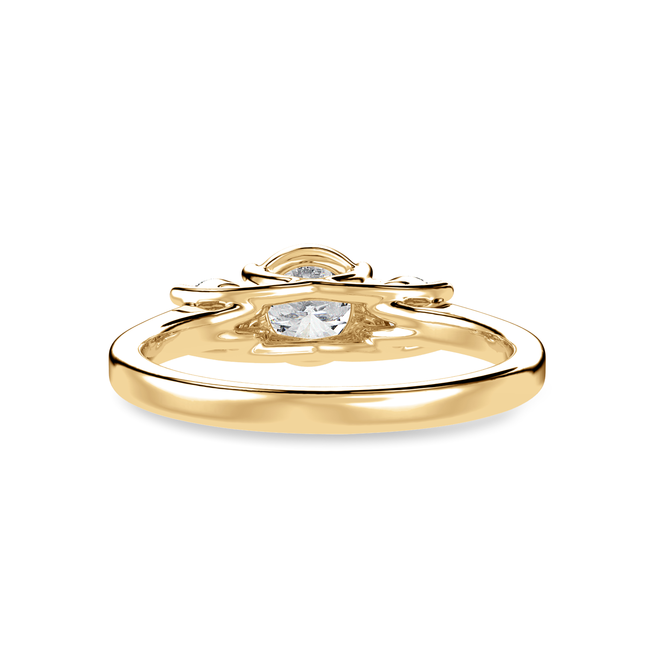 70-Pointer Solitaire Diamond Accents18K Yellow Gold Ring JL AU 1229Y-B   Jewelove.US