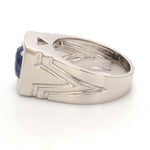 Load image into Gallery viewer, Heavy Platinum Blue Sapphire Ring for Men JL PT 1209   Jewelove
