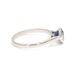 Oval Cut Blue Sapphire Platinum Ring for Women JL PT 1196   Jewelove