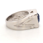 Load image into Gallery viewer, Heavy Platinum Blue Sapphire Ring for Men JL PT 1209   Jewelove
