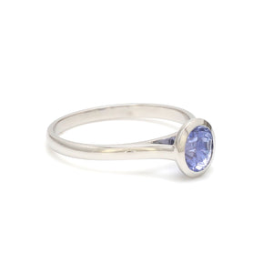 Oval Cut Blue Sapphire Platinum Ring for Women JL PT 1196   Jewelove