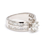 Load image into Gallery viewer, Designer 70-pointer Solitaire Ring with 2 Row Accent Diamonds JL PT 1015   Jewelove
