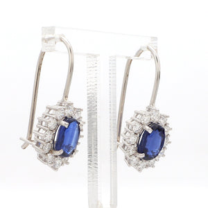 Beautiful Platinum Kyanite Earrings with Diamond for Women JL PT E 294   Jewelove.US