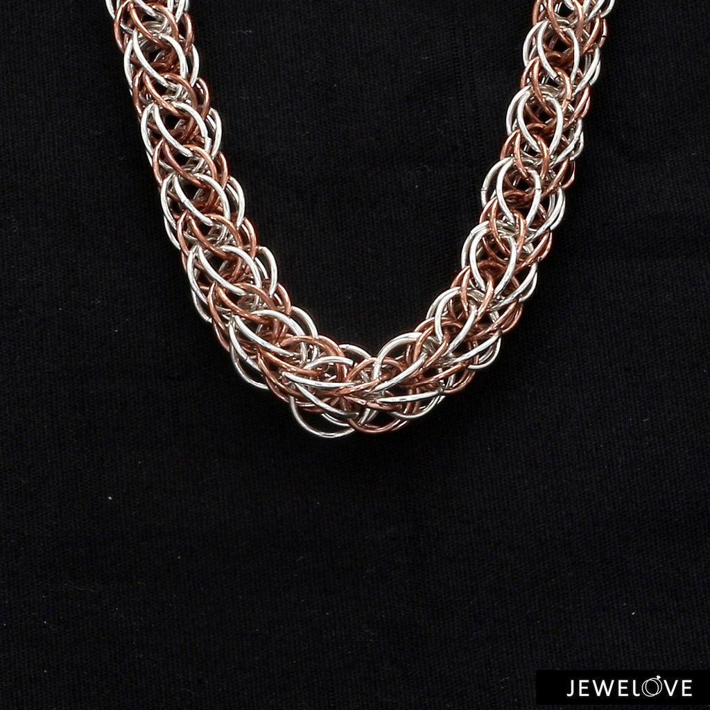 Heavy 3D Platinum Rose Gold Chain for Men JL PT CH 703-A   Jewelove.US