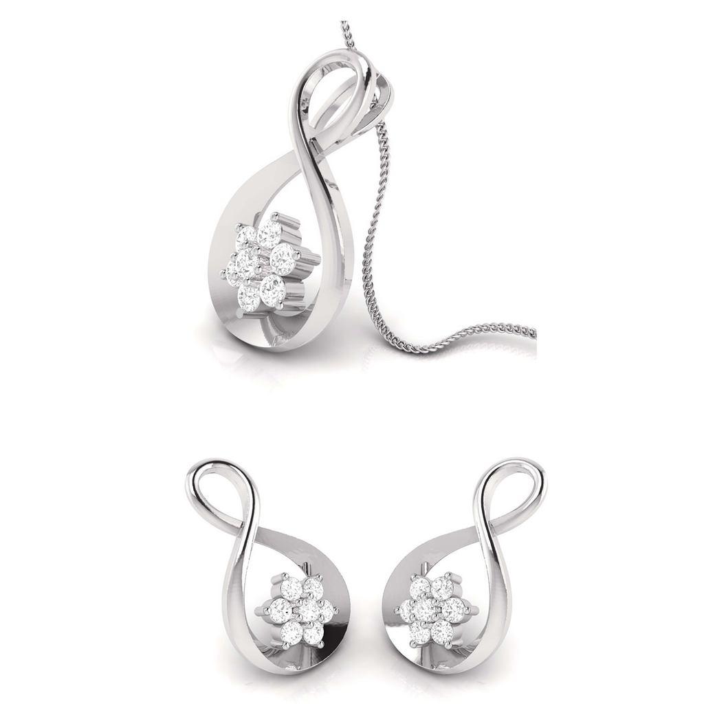 Platinum Diamond Pendant & Earrings for Women JL PT P BT 75-G  Pendant-Set Jewelove.US