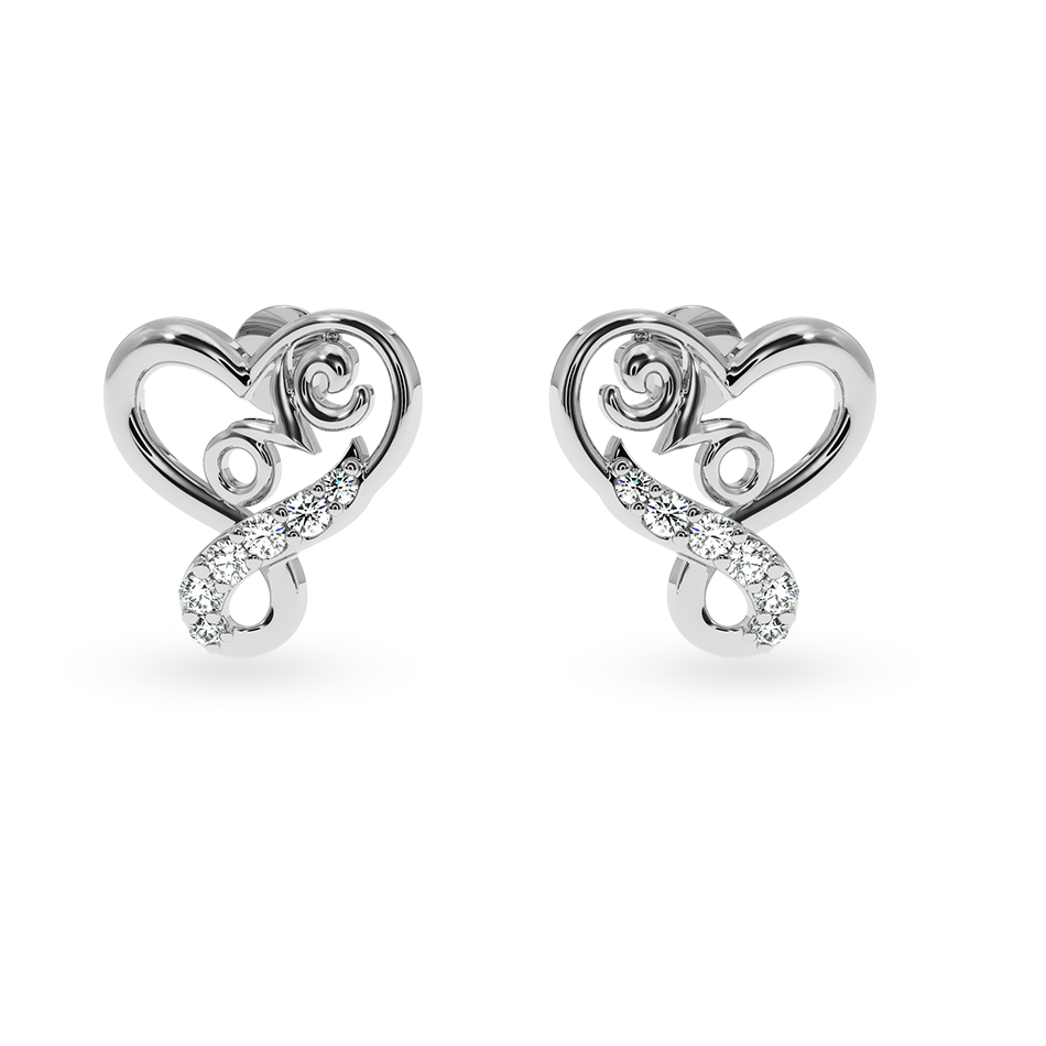 Designer Platinum Diamond Heart Earrings for Women JL PT E LC840  VVS-GH Jewelove.US