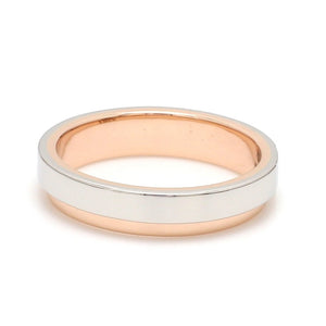 Platinum Love Bands with Rose Gold Step JL PT 925 - A   Jewelove.US